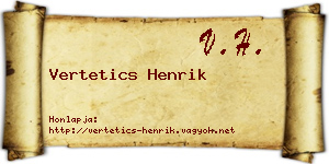 Vertetics Henrik névjegykártya